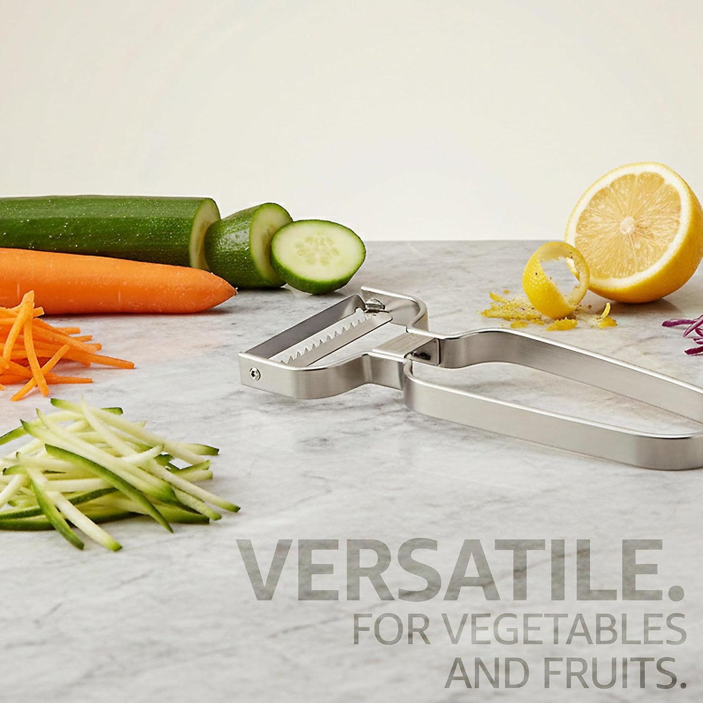 Lurch Germany Julienne Vegetable Y Peeler 5.1 x 2.3 Inches / 13 cm x 6 cm | Stainless Steel Cutter & Slicer for Carrot, Potato & Apple | Veggie Zoodles Maker | Non-slip Comfortable Handle - Black