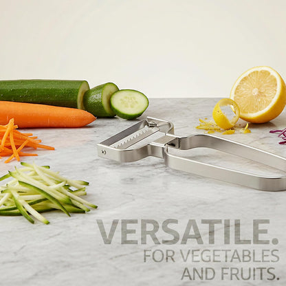 Lurch Germany Julienne Vegetable Y Peeler 5.1 x 2.3 Inches / 13 cm x 6 cm | Stainless Steel Cutter & Slicer for Carrot, Potato & Apple | Veggie Zoodles Maker | Non-slip Comfortable Handle - Black