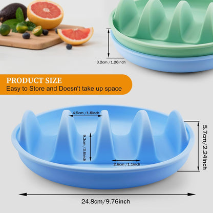 Haiou Silicone Taco Plates Set of 2 - The Ultimate Taco Holder Stand for Mess-Free Family Dinners & Parties, Microwave & Oven Safe Taco Tray, Holds 4 Shells Each