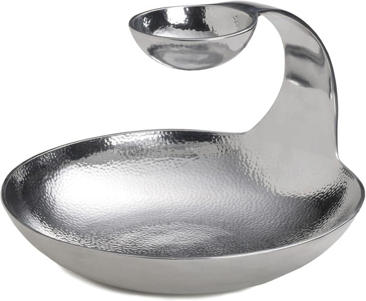 Towle Hammersmith Gooseneck Chip and Dip Server, 11-Inch,Silver