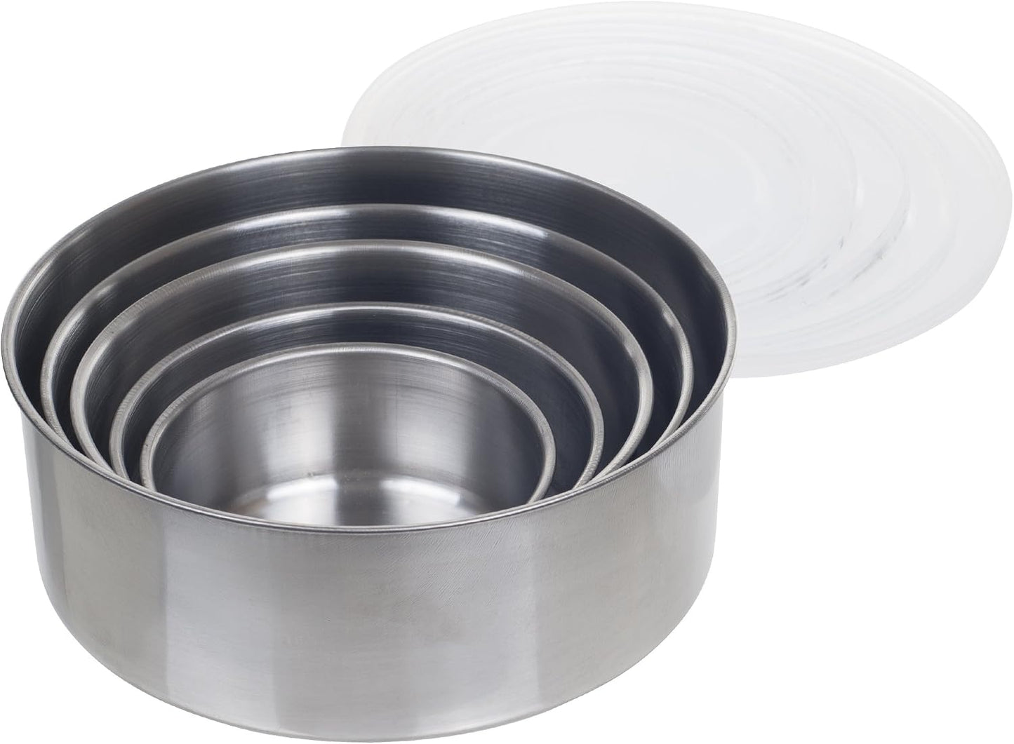 Stainless-Steel Bowls with Lids - 5-Piece Nesting Mixing Bowls Set for Prepping, Serving, and Storing - Kitchen Essentials for New Home