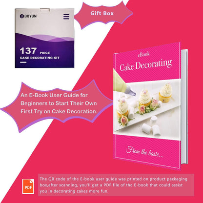 Boyun 138 Cake Decorating Kit, Baking Supplies Tools for Beginners & Pros