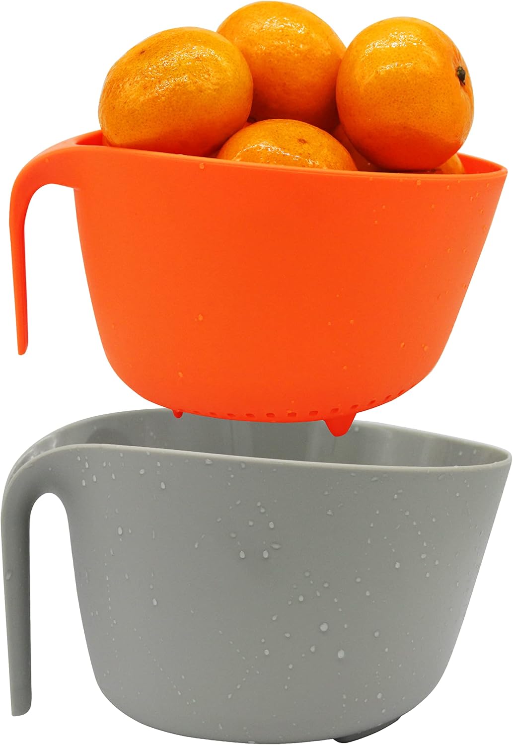 Kitchen Colander and Strainer Bowls Set,2 in 1 Fruit Vegetable Washing Basket for Soaking,Draining Pasta,Rice,Quinoa,Small Grains and Food Mixing-4.5Quart
