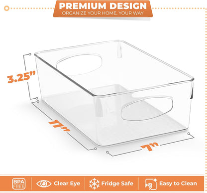 Sorbus XL Clear Plastic Storage Bins for Shelves, Clothes, with Handle - Clear Storage Bins, Drawer, Shelf, Closet, Pantry, Fridge, Freezer Organizer Bins, Closet Organizers and Storage (10 pack)