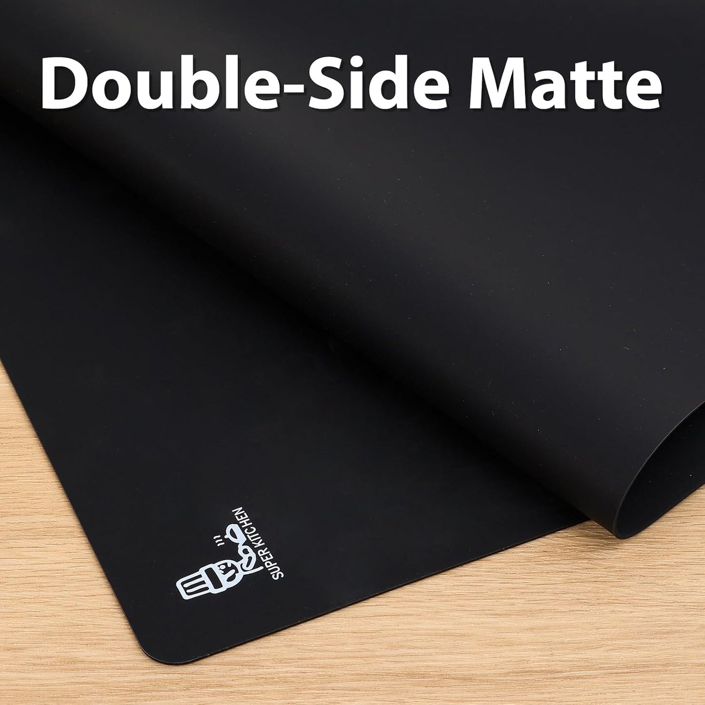 Super Kitchen Extra Large Multipurpose Silicone Nonstick Baking Mat, Pastry Mat, Heat Resistant Nonskid Table Mat, Countertop Protector, 23.4'' By 15.6''(Cool Gray)