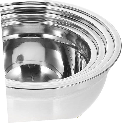 Cabilock 4pcs Non- Stainless Steel Mixing Bowl Base Deep Round Salad and Soup Bowls Mixed Colors for Fruits Vegetables and More