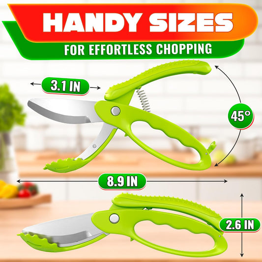Salad Scissors for Chopped Salad, 8.9" Stainless Steel, In-Bowl