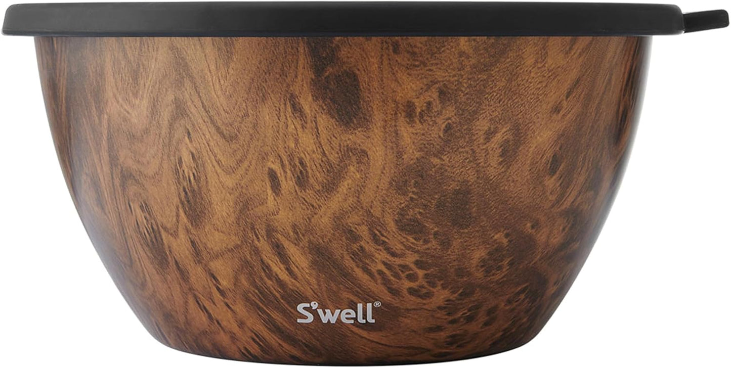 S'well Stainless Steel Salad Bowl Kit 64oz, Peacock Blue, Comes with 2oz Mini Canister and Removable Tray for Organization, Leakproof, Easy to Clean, Dishwasher Safe