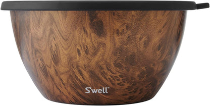 S'well Stainless Steel Salad Bowl Kit 64oz, Peacock Blue, Comes with 2oz Mini Canister and Removable Tray for Organization, Leakproof, Easy to Clean, Dishwasher Safe
