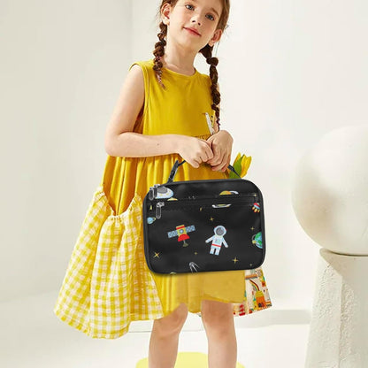 Kids Lunch Box for Boys Girls Lunch Bag Insulated Durable Lunchbox Children Lunch Tote Bag for School Black