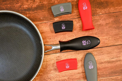 Silicone Pot Handle Covers: Non Slip, BPA Free & Heat Resistant Cast Iron Skillet Handle Covers - Silicone Pan Handles Sleeve, Clearly Labeled Gluten-Free, 4 Pack