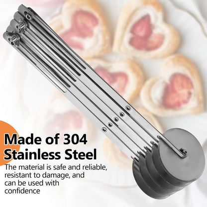 5-Wheel Pastry Cutter, Expandable Stainless Steel, 2-Pack
