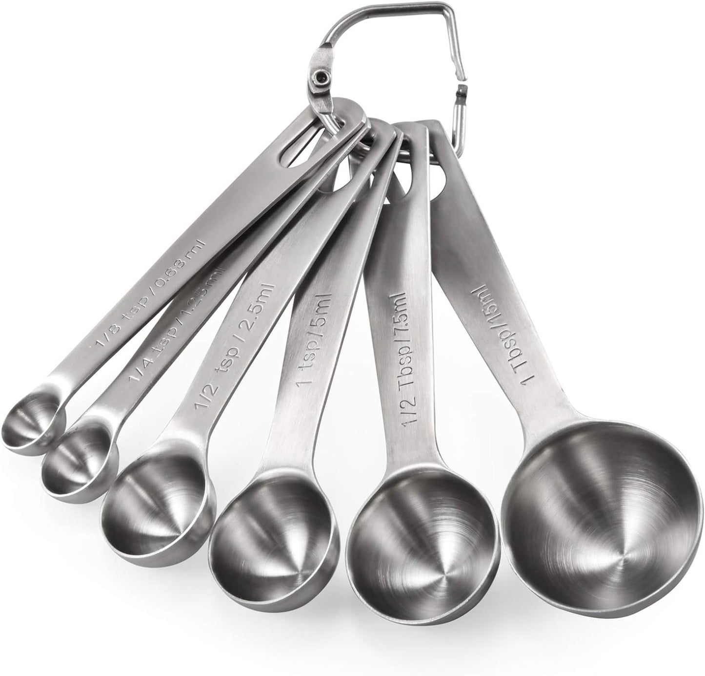 Measuring Spoons: U-Taste 18/8 Stainless Steel Measuring Spoons Set of 9 Piece: 1/16 TSP, 1/8 TSP, 1/4 TSP, 1/3 TSP, 1/2 TSP, 3/4 TSP, 1 TSP, 1/2 tbsp & 1 tbsp Dry and Liquid Ingredients