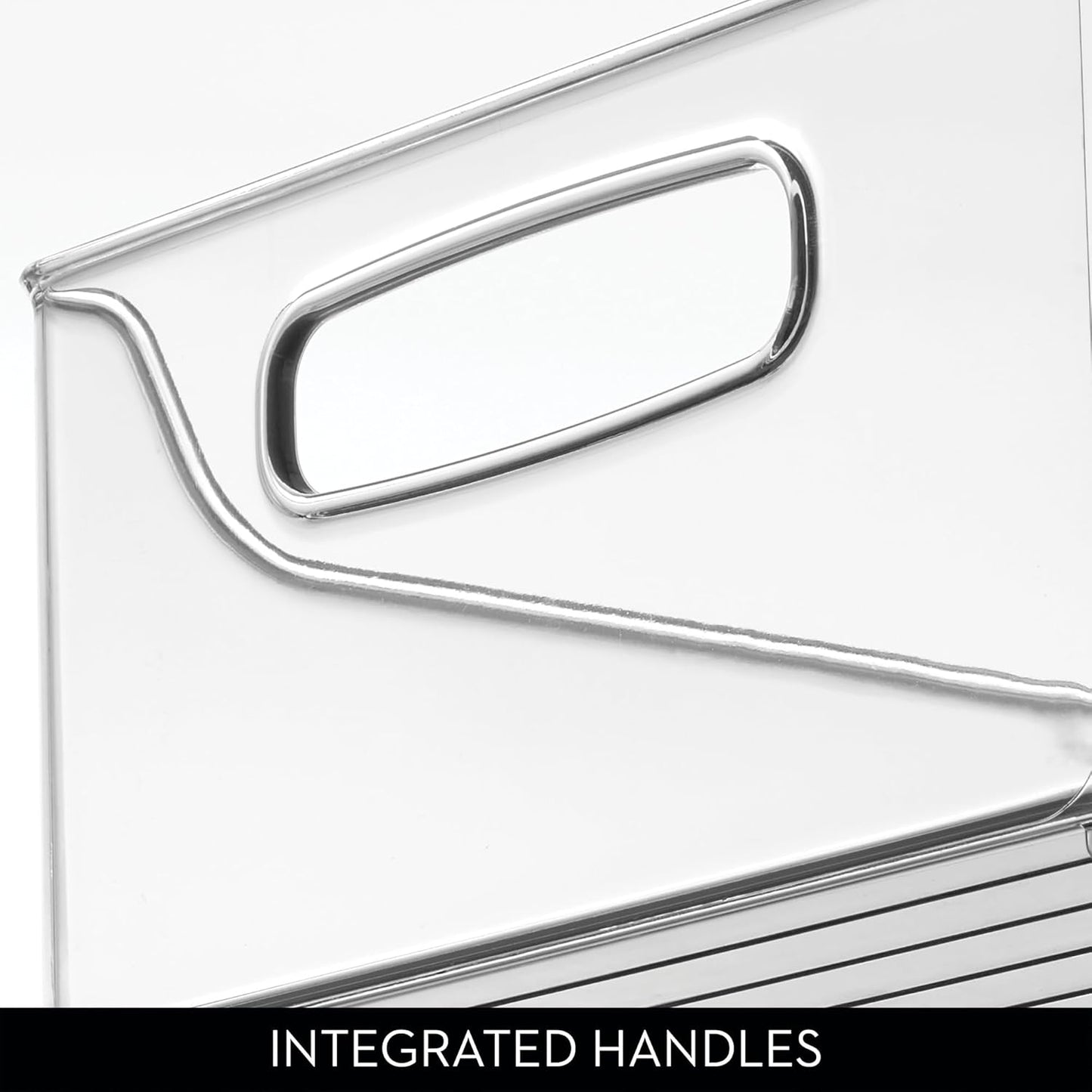 iDesign Stackable Storage Bin with Handles for Pantry or Fridge, Clear, Made in USA