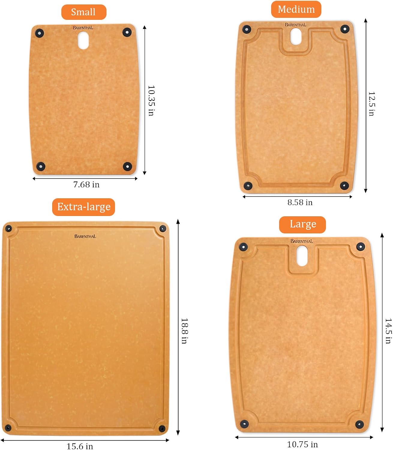 Cutting Boards for Kitchen Dishwasher Safe Eco-Friendly Composite Cutting Board Set of 2, Reversible Chopping Board with Handles & Juice Grooves, Small & Large Cutting Board for Countertop
