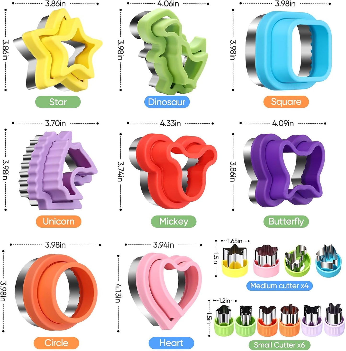 Uncrustable Sandwich Cutter, Sandwich Cutters for Kids Lunch, 43 Pcs Kids Sandwich Cutter and Sealer Set with Storage Case, Crustless Sandwich Cutters Shapes for Girl Boy Lunch & Bento Box Accessories