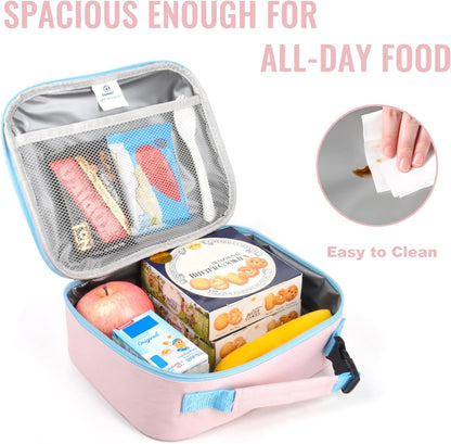 Genteen Lunch Box Kids, Insulated Lunch Bag Kids Boys Girls Back to School, Soft Lunch Box for Men Reusable Lunchbox for Office,Outdoor,School (Black)