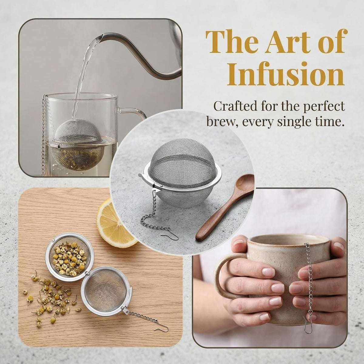 304 Stainless Steel Mesh Tea Ball for Loose Leaf Tea