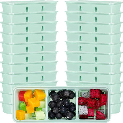 Hushee 10 Pack 17 oz Small Meal Prep Containers with 3 Compartments Snack Containers with Lid Disposable Plastic Bento Box Travel Lunch Food Boxes Stackable for Office Picnic (Black)