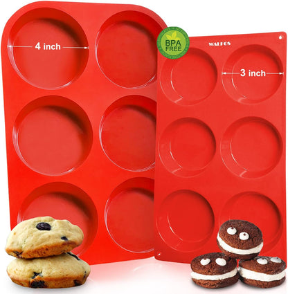 Walfos Silicone Cupcake Pan Set, 2-Piece Mini 24 Cups Muffin Baking Pan, BPA Free and Dishwasher Safe, Non-stick , Great for Making Muffin Cakes, Fat Bombs