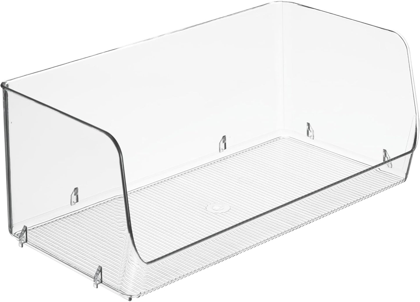 iDesign Stackable Open-Front Storage Bins for Kitchen and Pantry Organization - Set of 6 - Clear