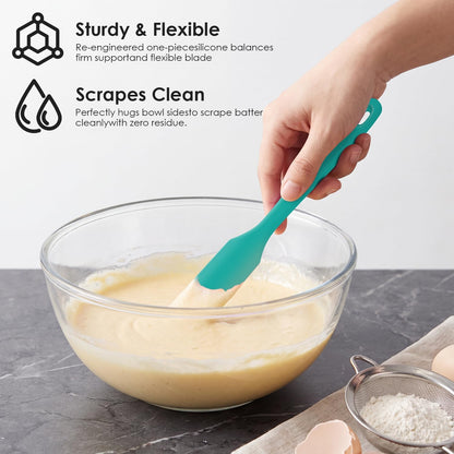 5-Piece Silicone Jar Spatula Set, 10-Inch Long Skinny Spatulas