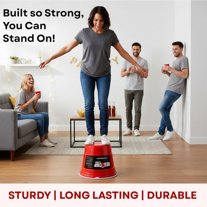 Red Cup Living Large Party Ice Bucket, 201 oz Insulated Drink Cooler for Parties, Bar & Kitchen, Durable Plastic Beer, Wine & Champagne Beverage Tub for Holiday