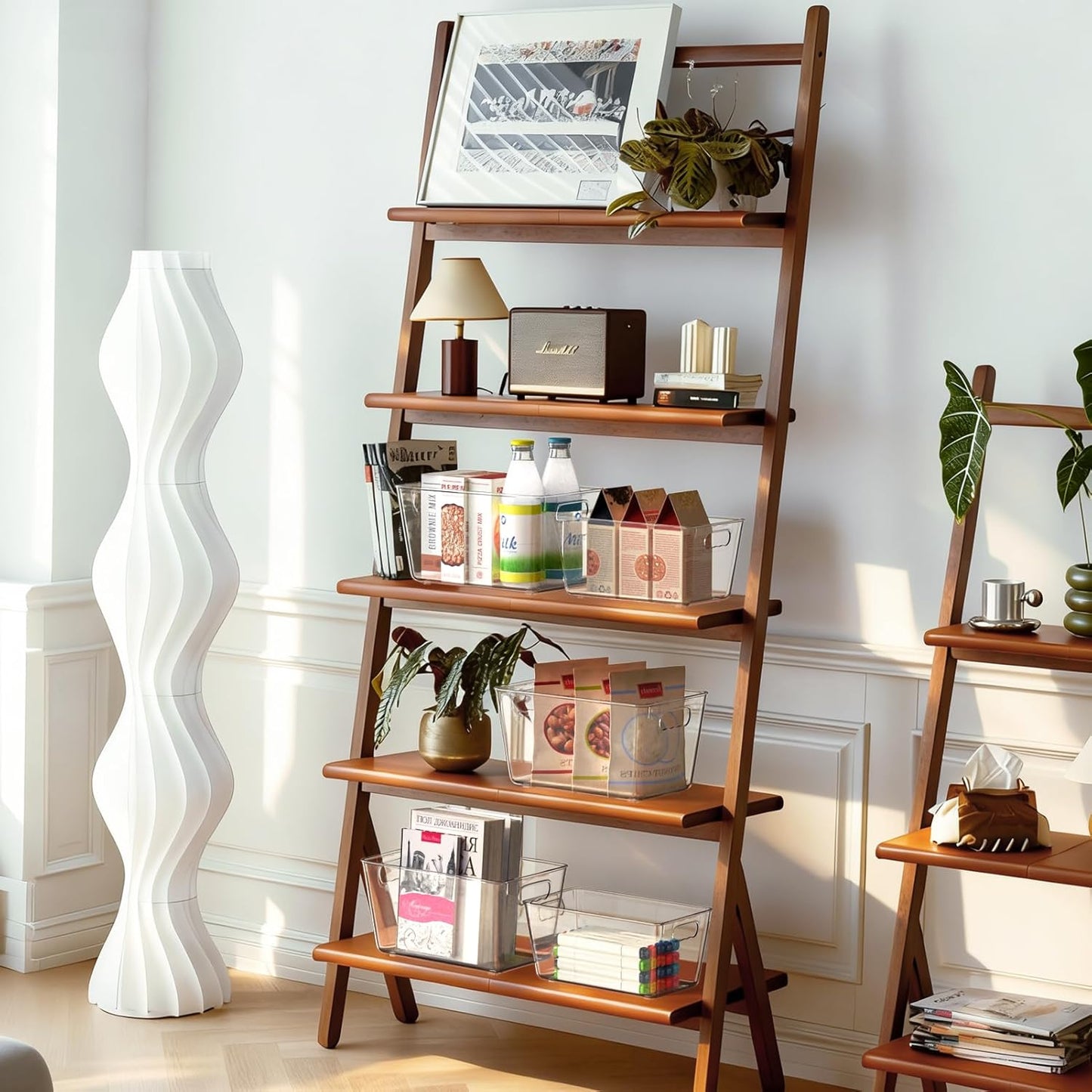 Clear Plastic Storage Bins, 4-Pack Stackable Pantry Organizers and Storage Containers for Kitchen, Fridge, Cabinet and Closet Organization - Home Essentials