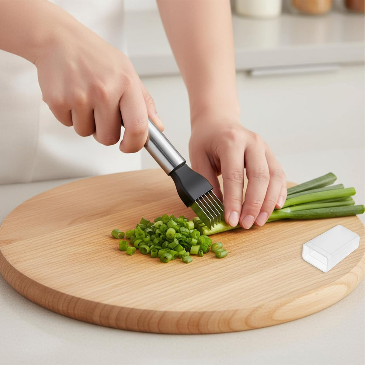 Kitchen Scallion Cutter 2PCS Green Onion Slicer Shred Knife Garlic Cutters