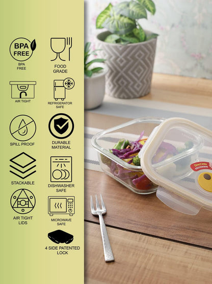 LOCK & LOCK Ovenglass Heat Resistant Glass Round Food Storage Container with Steam Vent, 32.12-oz / 4.02-cup