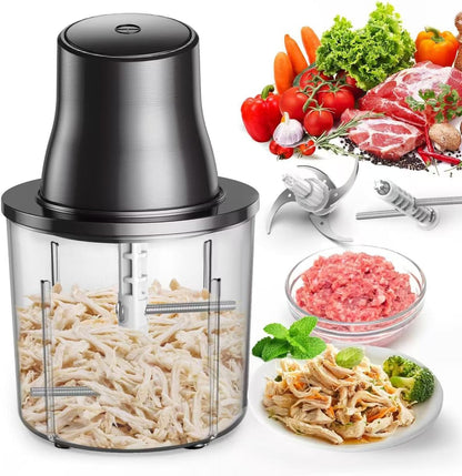 3-in-1 Upgraded Food Processor with Electric Chicken Shredder | 1.5L Bowls Vegetable Food Chopper, Dicer, Grinder with 250W Copper Motor One-Touch Shredder for Chicken,Nuts, Baby Food & Dough
