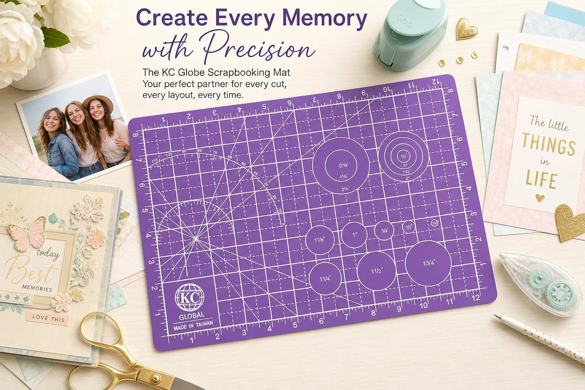 KC GLOBAL A3 (19"x13") Professional Grade Self-Healing Cutting Mat (Purple) - Odor-Free, Double-Sided, Eco-Friendly, Non-Slip, Premium Desk mat for DIY, Crafting, Model Building,and Art Projects