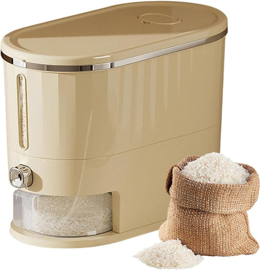Rice Dispenser 5kg Leakproof with Measuring Cup | Large Rice Storage Container for Kitchen Pantry Apartment Restaurant RV Sugar Flour Cereal Pet Food