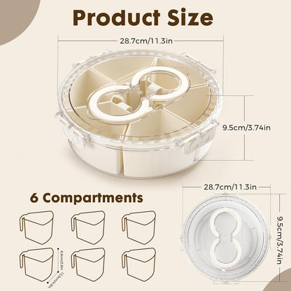 PANYEE Snack Box Container,Divided Serving Tray with Lid and Handle, Snackle box Charcuterie for Portable Snack Platters - Clear Organizer for Candy,Fruits,Nuts,Snacks-for Party,Entertaining,Picnic