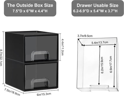 Vtopmart 10 Pack Small Clear Stackable Storage Drawers, Acrylic Bathroom Makeup Organizer, Plastic Storage Bins For Vanity, Undersink, Kitchen Cabinets, Pantry, Home Organization