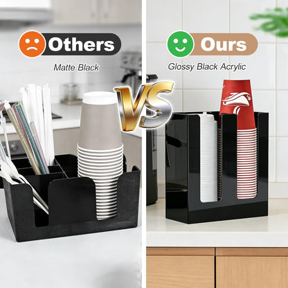 Coffee Cup Dispenser, Cup and Lid Organizer fits 5 to 16 oz Disposable Cups