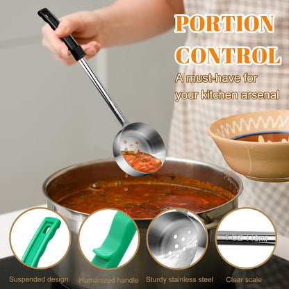 4 Stainless Steel Portion Ladles 2 to 8 oz