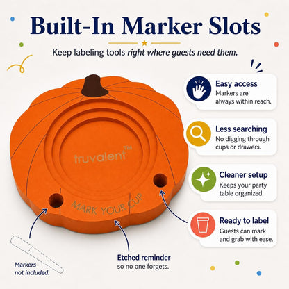 Party Cup Holder for 3-4" Cups - Hosting Essential to Prevent Mix-Ups & Reduce Waste - Sturdy Drink Organizer with Rubber Feet for Birthdays, BBQs, & Holiday Gatherings (Cups & Markers Not Included)