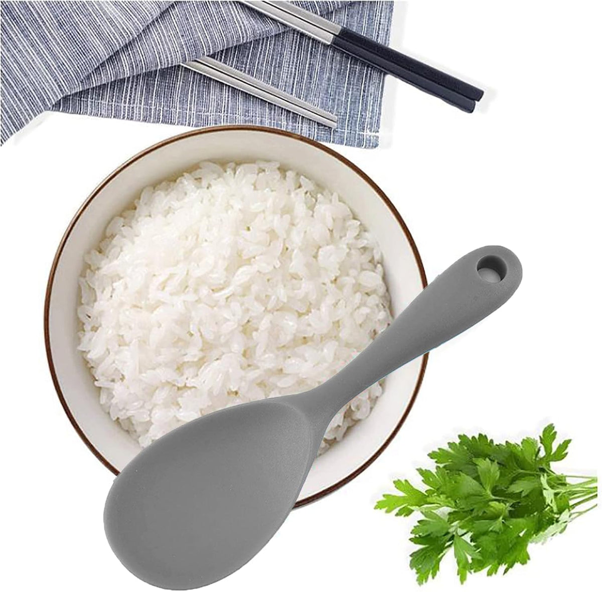 Dioycli 2 Pcs Rice Spoon Paddle Non-Stick Serving Spoon for Cookers, Black