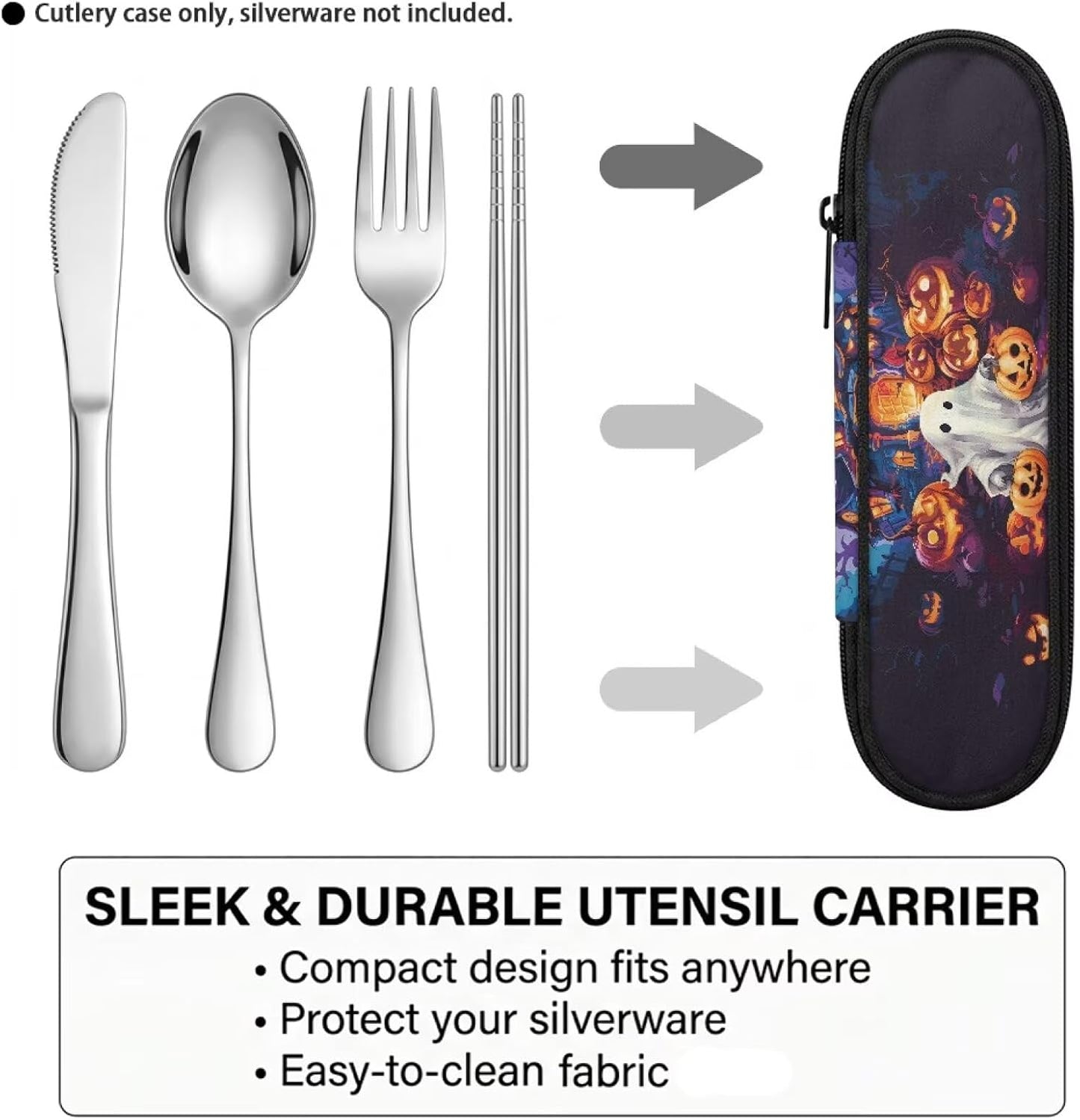 Travel Cutlery Set with Case for Kids Portable Utensil Case Reusable Silverware Pouch for School Travel Lunch Capybara Flower