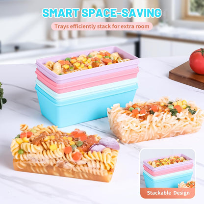Gemice 1-Cup Silicone Freezer Molds with Lids, Individual 4-Pack Portion Soup Cubes Freezer Trays for Food Storage, Oven & Dishwasher Safe, BPA-Free, Silicone Freezer Containers for Meal Prep
