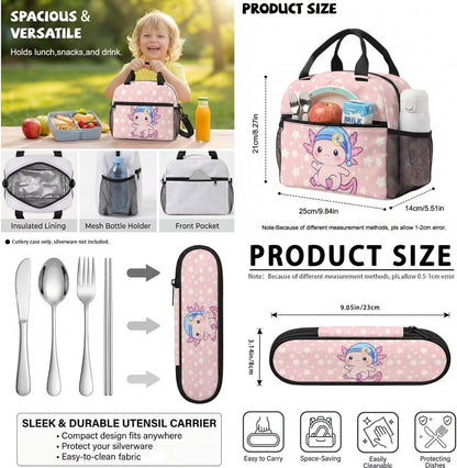 Cute Capybara Pizza Backpack for Girls, 5 Pcs Boys School Bag Set for Kids, 17 Inch Backpacks Lunch Pencil Box Reusable Utensils Case Set for Middle Elementary School, 3rd Grade Backpack