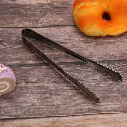 Ice Tongs with Teeth for Secure Grip, 7 Inch Stainless Steel Small Serving Clip, Non-Slip Handle Tool for Ice Cubes, Sugar, Appetizers, Kitchen, Bar, Party, Restaurant Accessories