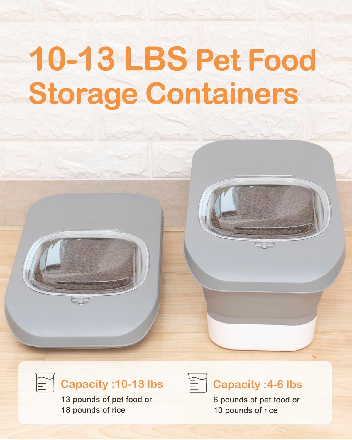 25-28Lbs Dog Food Storage Container Airtight,Collapsible Pet Food Storage | Dog Food Container with Handle,Wheels,Double Airtight Seal Fresh,Save Space,Pest/Mouse-proof,Small Cat Food Container,Scoop
