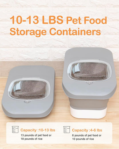 25-28Lbs Dog Food Storage Container Airtight,Collapsible Pet Food Storage | Dog Food Container with Handle,Wheels,Double Airtight Seal Fresh,Save Space,Pest/Mouse-proof,Small Cat Food Container,Scoop