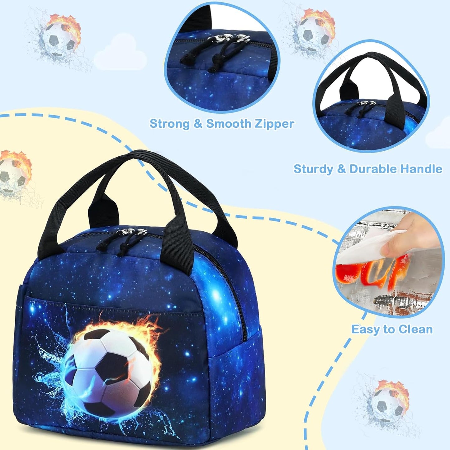 CAMTOP kids lunch bag Cute Insulated lunch box for Boys & Girls Leakproof loncheras for school