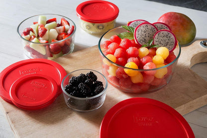 Pyrex Simply Store (12-Pack) Glass Food Storage Containers Set, (1, 2, & 3 Cup) Meal Prep Containers with Plastic BPA-Free Lids, Dishwasher & Microwave Safe