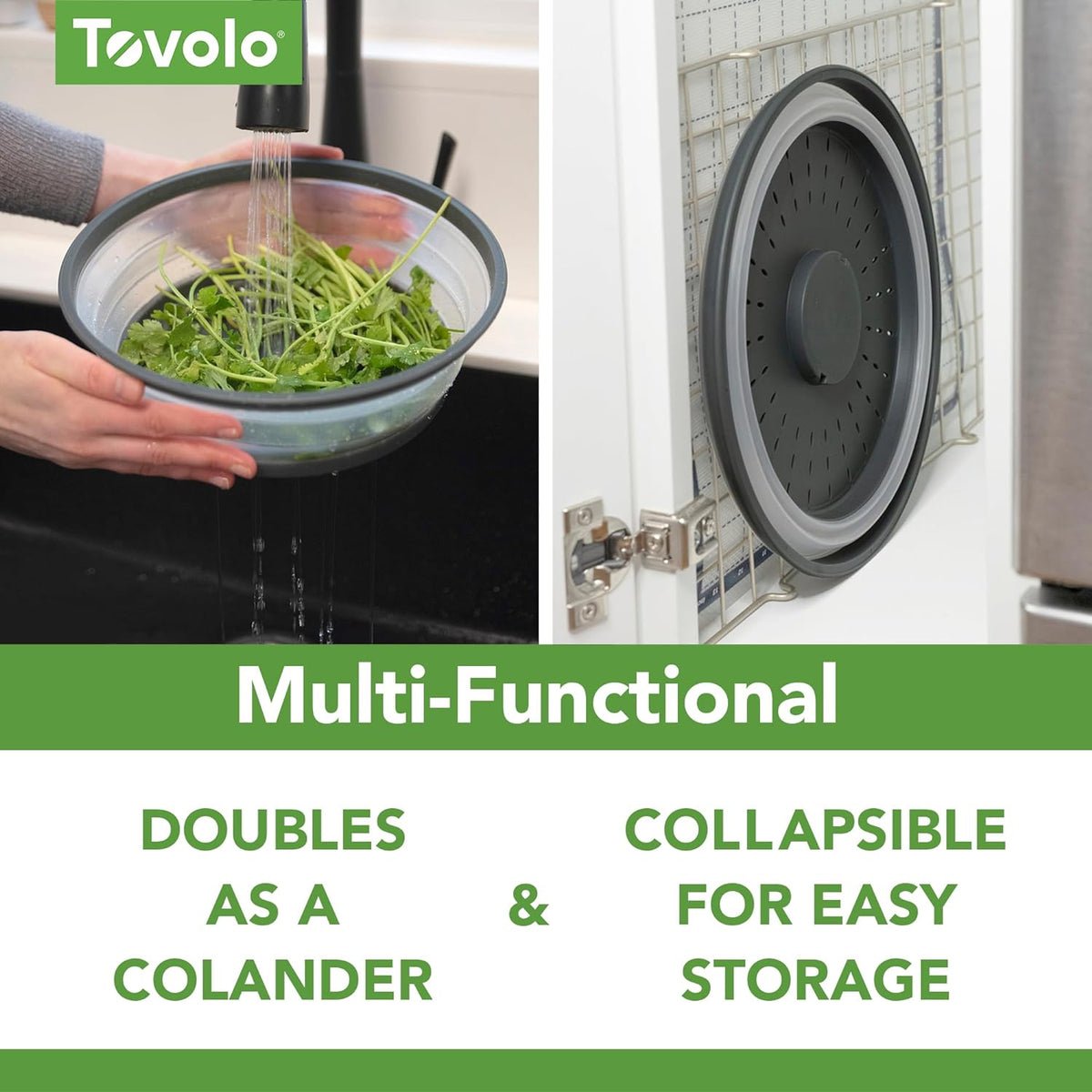 Tovolo Collapsible Microwave Splatter Cover, Charcoal Gray, Medium 10.5"