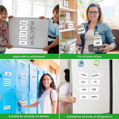 SVNOOC Multi-Use Removable Dry Erase Labels Stickers, White, Reusable Sticky Notes for Kitchen Office School All Purpose Use(1.25 * 3.5 inches White)