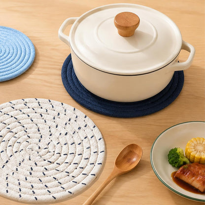 Trivets for Hot Dishes, Hot Pads for Kitchen, 7'' Trivets for Hot Pots and Pans, Pot Holders for Kitchen, Pot Holders Heat Resistant 4-Pcs, Kitchen Essentials for New Home (Brown)
